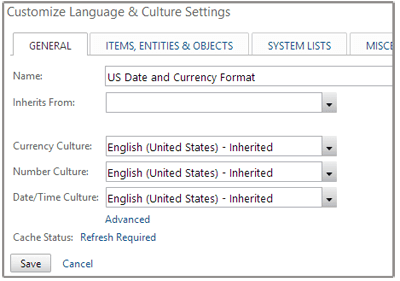 Select Currency Date Time Culture