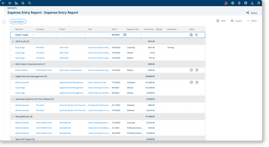 Bulk Expense Entry